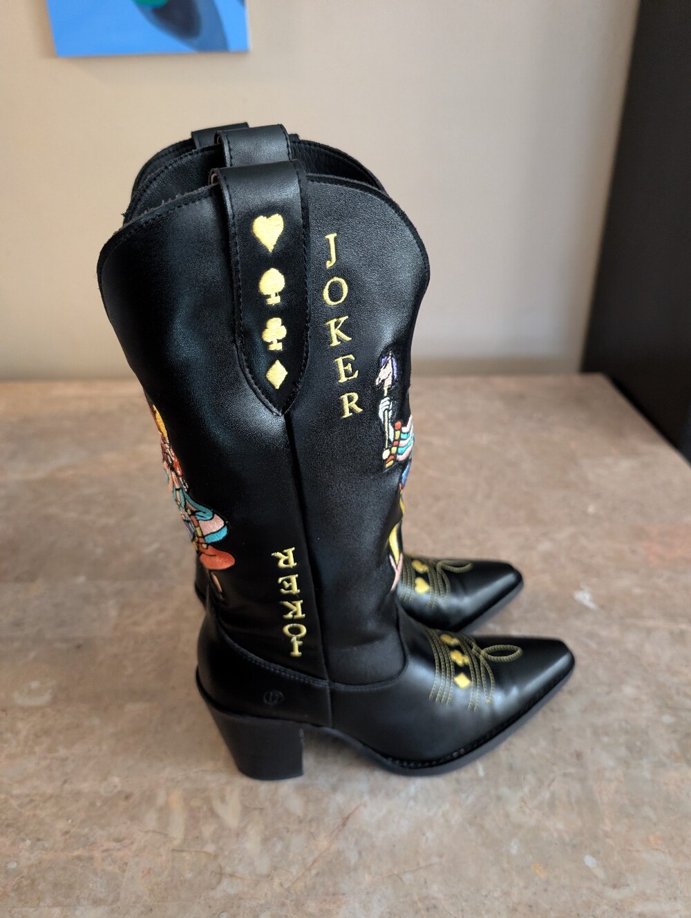 Dingo Joker Embroidered Western Leather Boots Women's Size 8.5 No Box - Picture 5 of 13